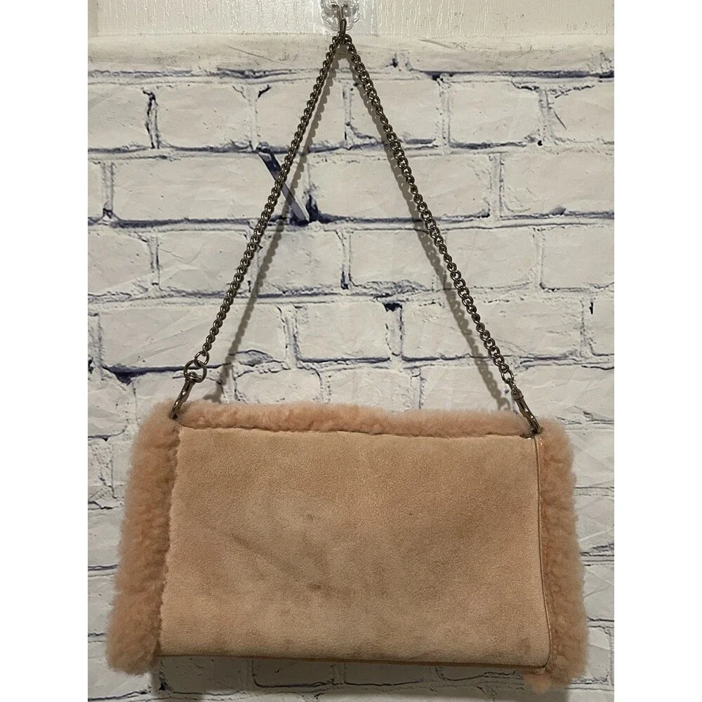 UGG Australia pink sheepskin shoulder bag With Hand Muff Opening